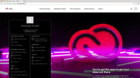 Thumbnail for University of Utah Adobe Account