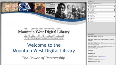 Thumbnail for entry Partnering with the Mountain West Digital Library_January2014