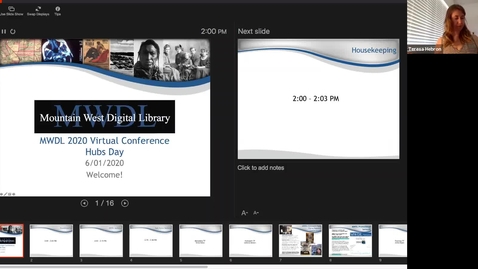 Thumbnail for Mountain West Digital Library 2020 Summer Virtual Conference - Day 1 Recording