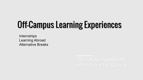 Thumbnail for Off-Campus Title IX Training for Students