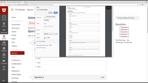Thumbnail for Printing Canvas Quizzes