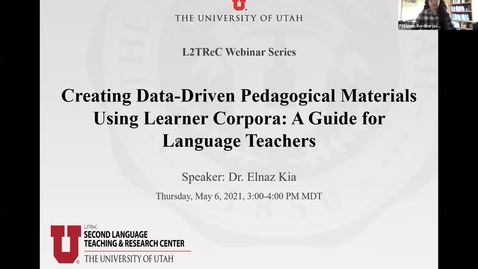 Thumbnail for 2021 Webinar II: Creating Data-Driven Pedagogical Materials Using Learner Corpora: A Guide for Language Teachers
