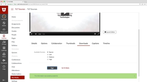 Thumbnail for Make a video downloadable from the Canvas My Media
