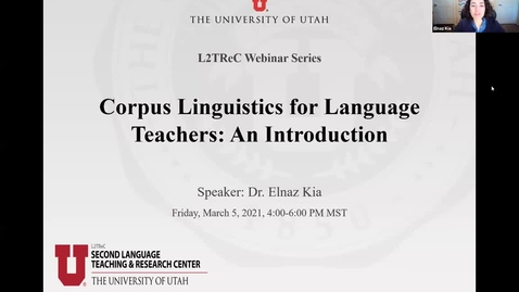 Thumbnail for 2021 Webinar I: Corpus Linguistics for Language Teachers: An Introduction