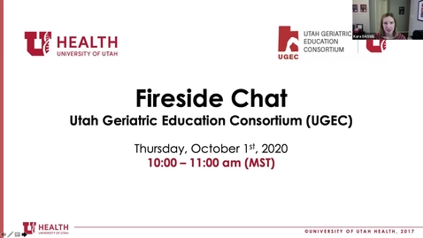 Thumbnail for entry &quot;Funding Care in Independent, Assisted Living and Memory Care Communities&quot; - UGEC Fireside Chat