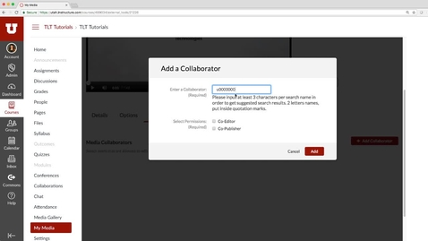 Thumbnail for entry Add Collaborators to your Video in Canvas My Media