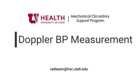 Thumbnail for entry How check a blood pressure on an LVAD patient using a doppler
