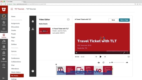Thumbnail for Trim the beginning and end of your video in Canvas My Media