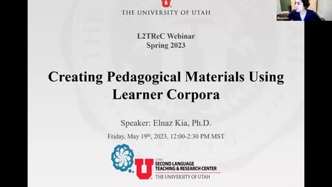 Thumbnail for 2023 Webinar: Creating Pedagogical Materials Using Learner Corpora