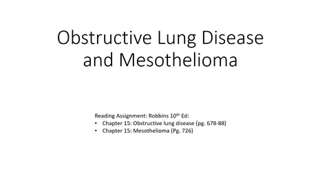 Thumbnail for Obstructive lung disease and mesothelioma 2021