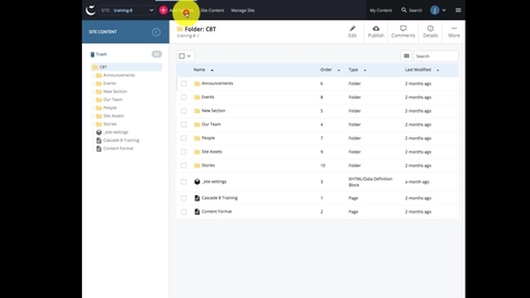 Thumbnail for Cascade 3.0 - Creating a Section and Basic Page within Section