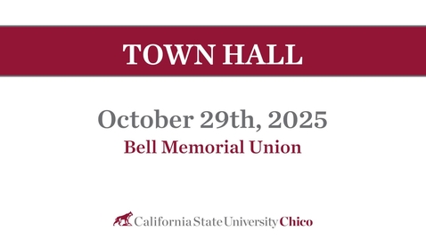 Thumbnail for Town Hall -10-29-25 with President Perez and AS President Tia M. Saunders