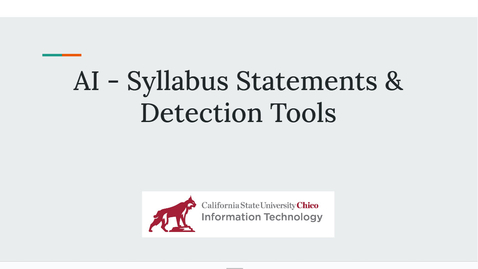 Thumbnail for AI Syllabus Statements and AI Detection Tools