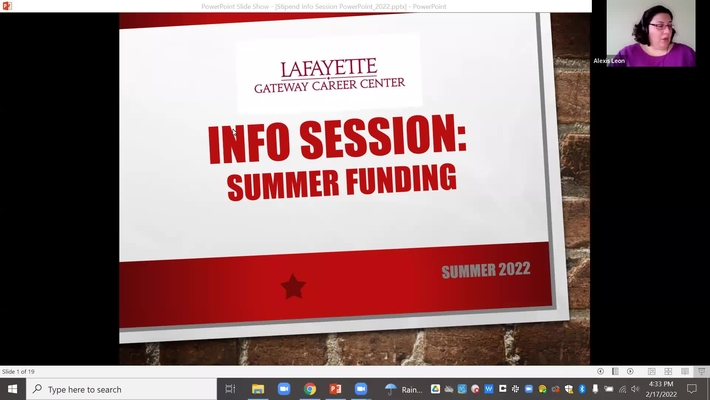 Summer Stipends Information Session 2022