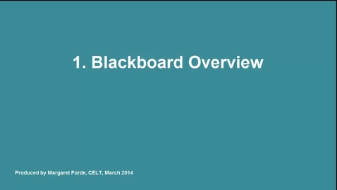 Thumbnail for entry Blackboard Overview
