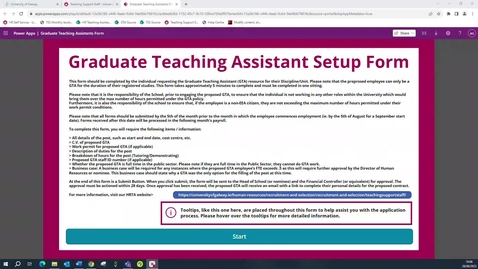 Thumbnail for entry Graduate Teaching Assistant Online Contract Set  Up Form Training Video