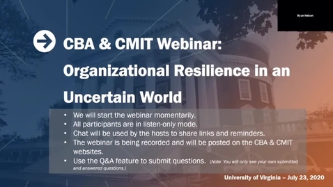 Thumbnail for entry Organizational Resilience in an Uncertain World