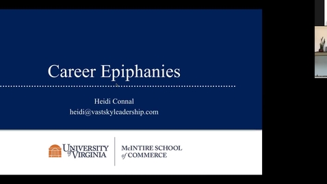 Thumbnail for Career Epiphany Webinar with Heidi Connal (McIntire '94)