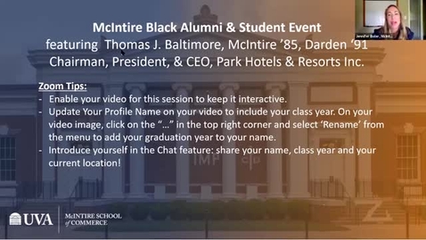 Thumbnail for A Conversation with Thomas J. Baltimore, Jr. (McIntire '85, Darden '91), Chairman, President, and CEO of Park Hotels &amp; Resorts Inc.