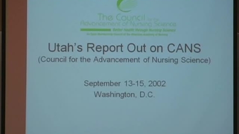 Thumbnail for Utah's Report Out on CANS