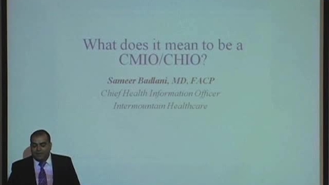 Thumbnail for entry What does it mean to be a CMIO/CHIO?