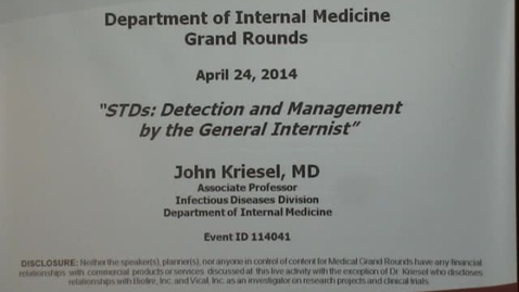 Thumbnail for 4-24-14 STDs: Detection and Management by the General Internist