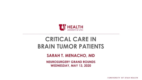 Thumbnail for Critical Care in Brain Tumor Patients