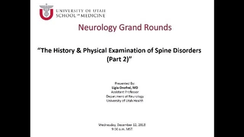 Thumbnail for The History and Physical Examination of Spine Disorders (Part 2)