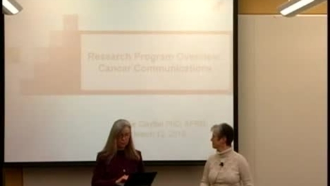 Thumbnail for A Program of Research in Cancer Communications