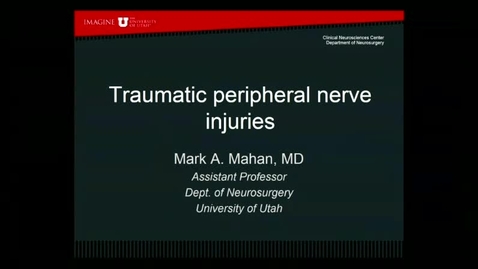 Thumbnail for 8/17/17 Traumatic Peripheral Nerve Injuries 
