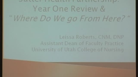 Thumbnail for Sutter Health Partnership: Year 1 - Where to From Here?