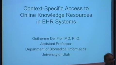 Thumbnail for entry Context-Specific Access to Online Knowledge Resources in HER Systems