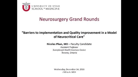 Thumbnail for Neurosurgery Grand Rounds 12-14-2016