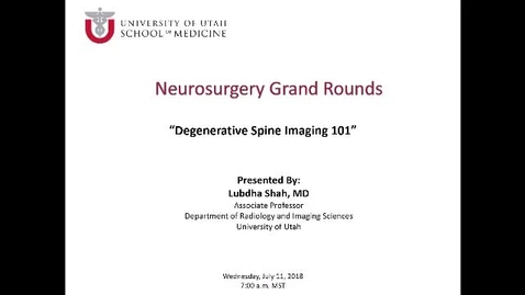 Thumbnail for Degenerative Spine Imaging  101