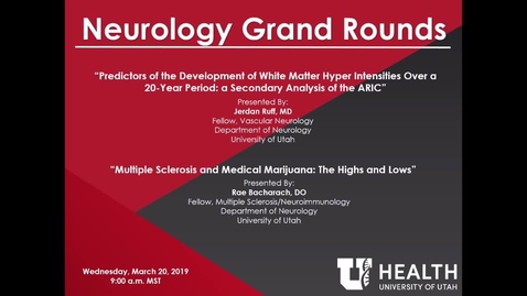 Thumbnail for Predictors of the Development of White Matter Hyper Intensities Over a 20-Year Period: A Secondary Analysis of the ARIC / Multiple Sclerosis and Medical Marijuana: The Highs and Lows