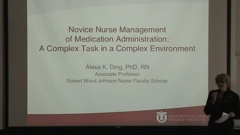 Thumbnail for Novice Nurse management of Medication Administration: A complex task in a complex environment