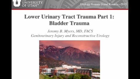 Thumbnail for entry Lower Urinary Tract Trauma