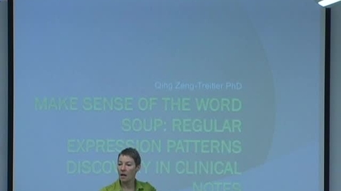 Thumbnail for entry Make Sense of the Word Soup: Regular Expression Patterns Discovery in Clinical Notes