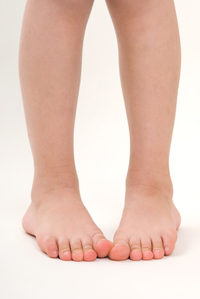 baby walking on inside of foot