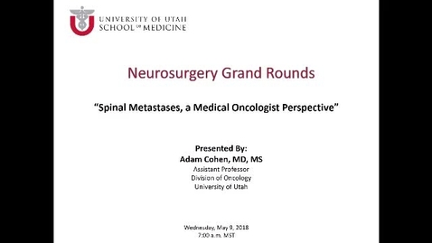 Thumbnail for Spinal Metastases, a Medical Oncologist Perspective