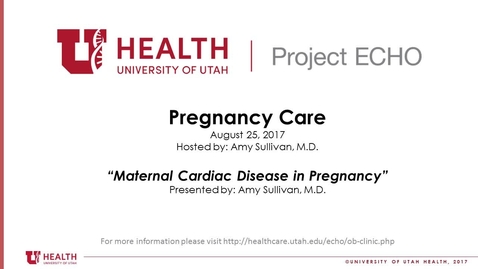 Thumbnail for entry Maternal Cardiac Disease in Pregnancy (08.25.2017)