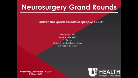 Thumbnail for Sudden Unexpected Death in Epilepsy:  SUDEP