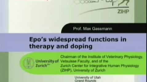 Thumbnail for 01/19/12 - EPO's Widespread Functions in Therapy and Doping