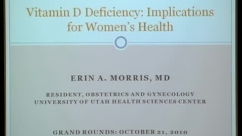 Thumbnail for Vitamin D Deficiency: Implications for Women's Health