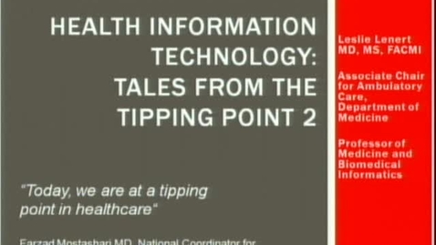 Thumbnail for Health Information Technology: Tales from the Tipping Point