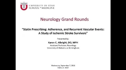 Thumbnail for Statin Prescribing, Adherence, and Recurrent Vascular Events: A Study of Ischemic Stroke Survivors