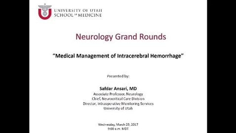 Thumbnail for Medical Management of Intracerebral Hemorrhage