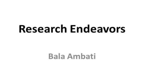 Thumbnail for entry Research Endeavors-Dr. Ambati