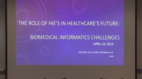 Thumbnail for entry The cHIE: How it Works and its Biomedical Informatics Challenges