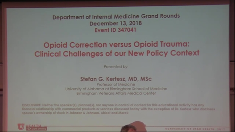 Thumbnail for Opioid correction vs Opioid trauma: clinical challenges of our new policy context 